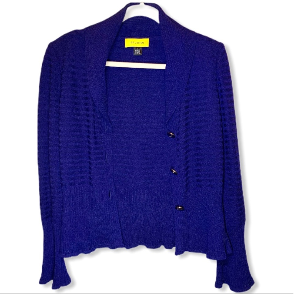ST JOHN Blue Cardigan
